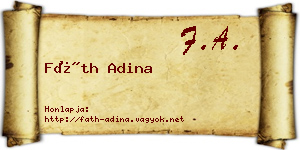 Fáth Adina névjegykártya